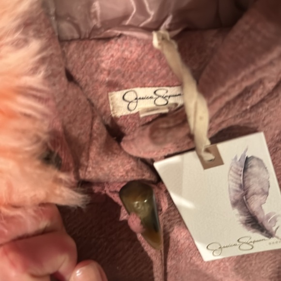 NWT Jessica Simpson Sz 12 mos Pink Coat w/ Hood Detachable Faux Fur - Picture 4 of 6